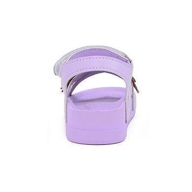 Yoki Toddler Girls' Glitter Flower Ankle Strap Sandals