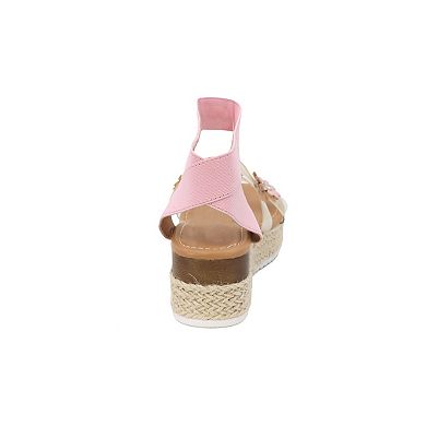 Yoki Mallen Platform Espadrille Upper Flower Girls' Sandals