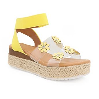 Yoki Mallen Platform Espadrille Upper Flower Girls' Sandals