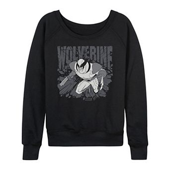 Women's Marvel Wolverine Monochrome French Terry Long Sleeve Tee