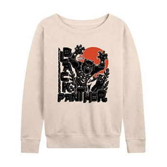 Women's Marvel Black Panther Linocut French Terry Long Sleeve Tee