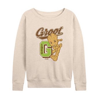 Women's Marvel Guardians of the Galaxy Groot Collegiate French Terry Long Sleeve Tee