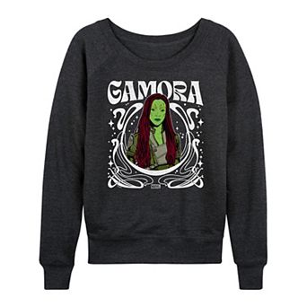 Women's Marvel Guardians of the Galaxy Gamora Floral French Terry Long Sleeve Tee