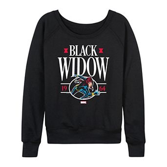 Women's Marvel Black Widow Collegiate French Terry Long Sleeve Tee