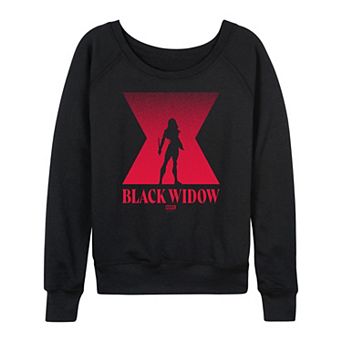 Women's Marvel Black Widow Silhouette French Terry Long Sleeve Tee