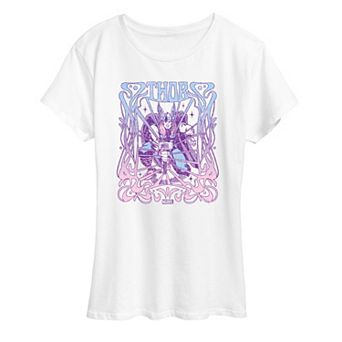 Women's Marvel Thor Nouveau Floral Graphic Tee