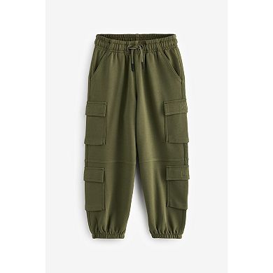 Boys 4-12 NEXT Khaki Green Cotton Parachute Style Jersey Joggers