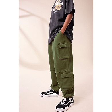 Boys 4-12 NEXT Khaki Green Cotton Parachute Style Jersey Joggers