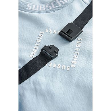 Boys 4-12 NEXT Crew Neck Sweat Shirt with Sub5cribe Crossbody Bag