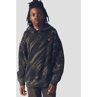 Boys 4-12 NEXT Dark Green Grunge Tie Dye Cotton Hoodie