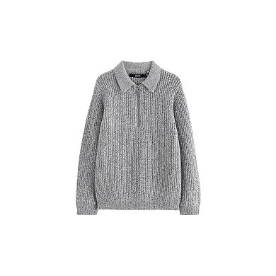 Boys 4-12 NEXT Long Sleeve Channel Knit Quarter Zip Polo Shirt