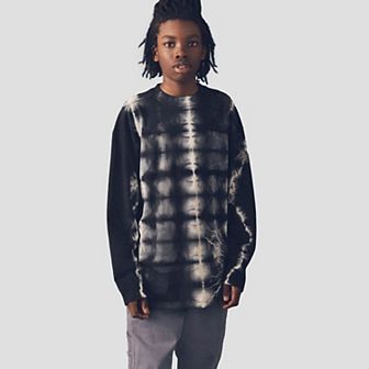 Boys 4-12 NEXT Black Tie Dye Long Sleeve Graphic Cotton T-Shirt