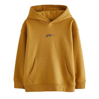 Girls 4-12 NEXT Plain Mustard Jersey Hoodie