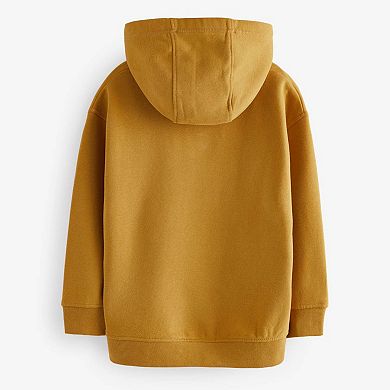 Girls 4-12 NEXT Plain Mustard Jersey Hoodie