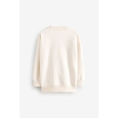 Boys 4-12 NEXT Cream Sub5cribe Crewneck Sweat Shirt