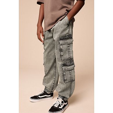 Boys 4-12 NEXT Denim Cargo Cotton Jeans with Elastic Waist