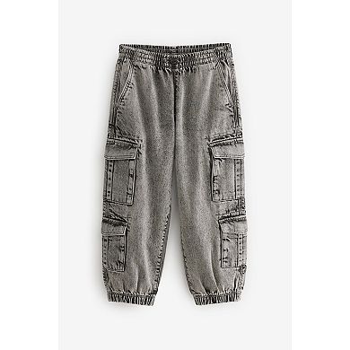 Boys 4-12 NEXT Denim Cargo Cotton Jeans with Elastic Waist