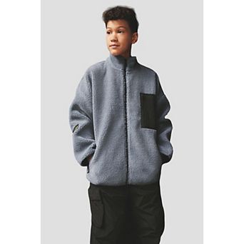 Boys 4-12 NEXT Utility Pocket Zip-Through Borg Fleece