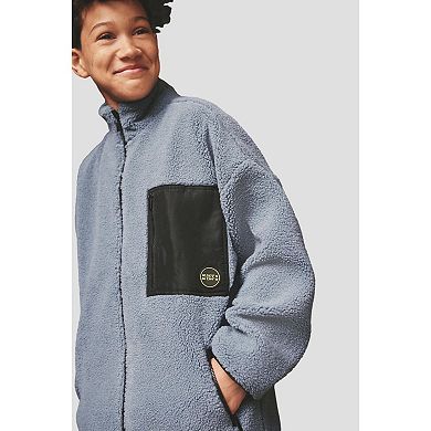 Boys 4-12 NEXT Utility Pocket Zip-Through Borg Fleece