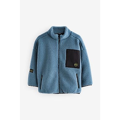 Boys 4-12 NEXT Utility Pocket Zip-Through Borg Fleece