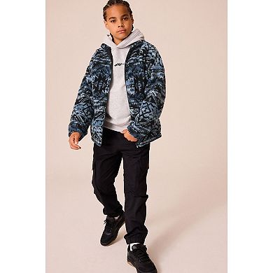 Boys 4-12 NEXT Mid Blue Tribal Print Zip Through Borg Fleece