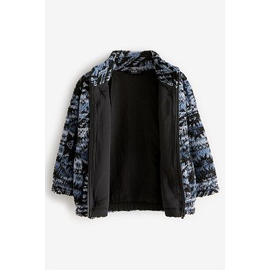 Boys 4-12 NEXT Mid Blue Tribal Print Zip Through Borg Fleece