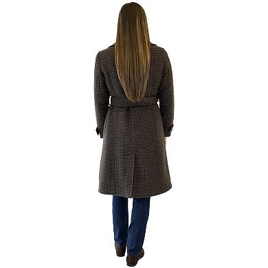 Women's Nine West Houndstooth Belted Coat