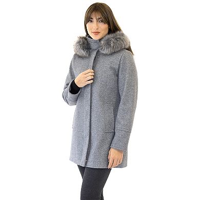 Women's Nine West Trimmed Hooded Duffle Coat