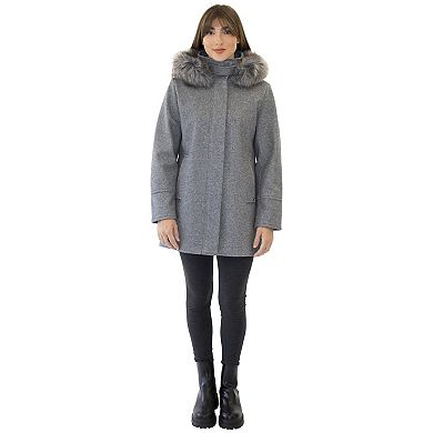 Women's Nine West Trimmed Hooded Duffle Coat