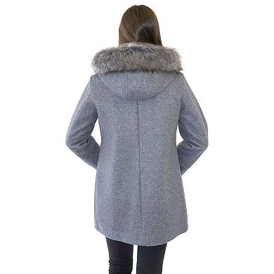 Women's Nine West Trimmed Hooded Duffle Coat