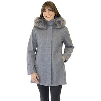 Women's Nine West Trimmed Hooded Duffle Coat