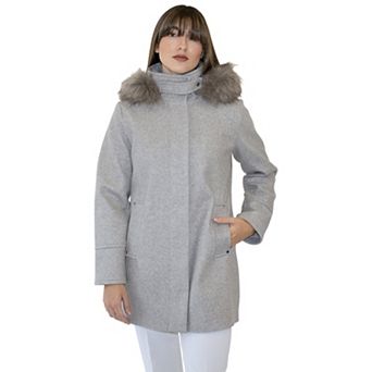 Women's Nine West Trimmed Hooded Duffle Coat