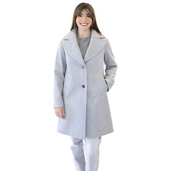 Women's Nine West Single Breasted Plaid Walker Coat