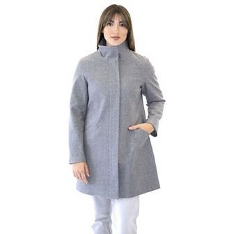 Women's Nine West Zip-Front Faux Wool Coat