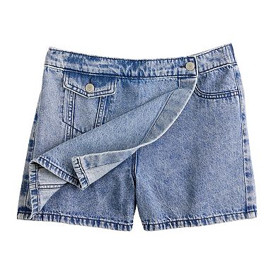 Girls 6-20 SO® Wrap Denim Skort in Regular & Plus Size