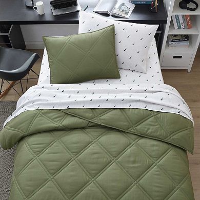 Nautica Diamond Stitch Green Comforter Set