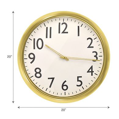 Belle Maison 20-in. Gold Wall Clock