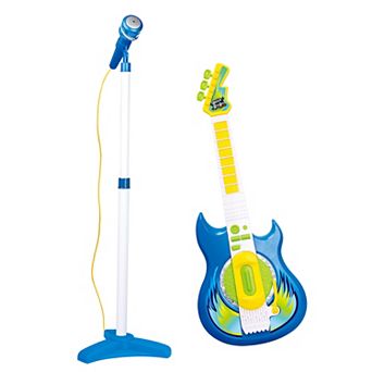 Contixo Pink Kids Guitar and Microphone Set - Adjustable Stand, Musical Toy