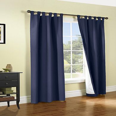 Weathermate Room Darkening UV Protection Tab Top Curtain Panel Pair for Windows