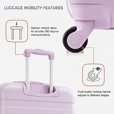 Merax Luggage Sets New Model ABS Hardshell 3pcs Clearance Luggage Spinner Wheels Suitcase