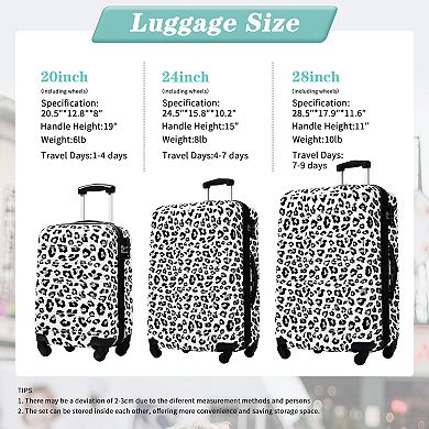Merax Hardshell Luggage Sets 3 pcs Spinner Suitcase with TSA Lock Lightweight-20"+24"+28" Luggages