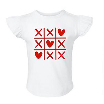 Tic Tac Heart Toddler Flutter Sleeve Graphic Tee