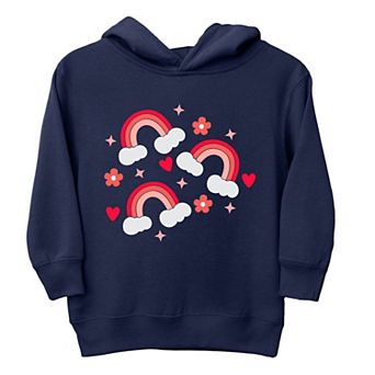 Valentine Rainbow Toddler Graphic Hoodie