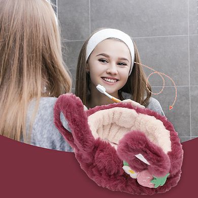 Fashion Cute Plush Washing Face Rabbit Ear Headwrap for Women 6.69"x2.36" 1 Pc