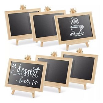 Mini Chalkboard Signs With Easel Stand 7" x 7" x 4" 6 pc