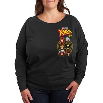 Plus Size X-Men 97 Oversized Left Chest French Terry Long Sleeve Tee