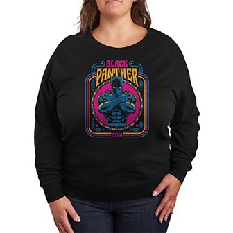Plus Size Black Panther Tribal French Terry Long Sleeve Tee