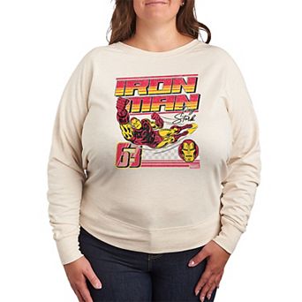 Plus Size Iron Man 63 Racing French Terry Long Sleeve Tee