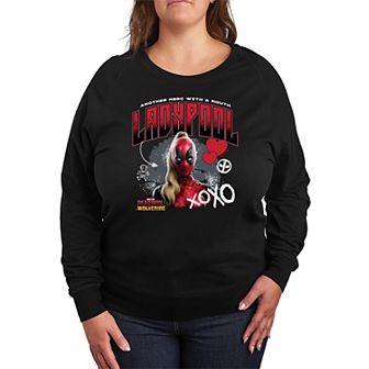 Plus Size Deadpool & Wolverine Ladypool French Terry Long Sleeve Tee