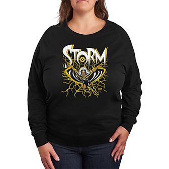 Plus Size X-Men Storm Lightning French Terry Long Sleeve Tee